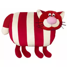 подушка декоративная Кот Полосатый 50х38см бордо, арт.ПД-Полосатый Б