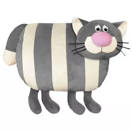 подушка декоративная Кот Полосатый 50х38см серая, арт.ПД-Полосатый С