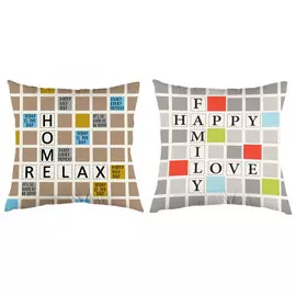 подушка декоративная Кроссворд 45х45см серая, арт.ПС 45-Кроссворд