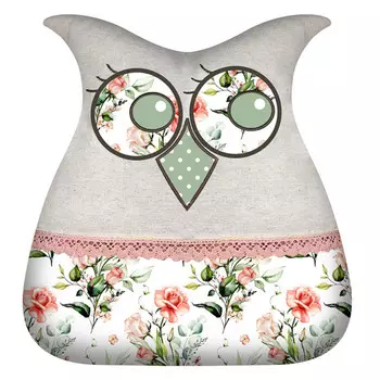 подушка декоративная NAT Совушка 38x41см розовая, арт.82812