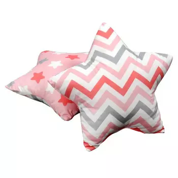 подушка звезда Соня 525x470мм зигзаг коралловый/пряники коралловый