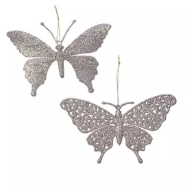 подвеска Бабочка 16см пластик жемчужная в асс-те