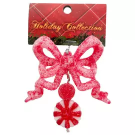 подвеска Бант с конфетой 9см пластик в асс-те