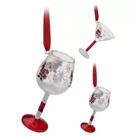 подвеска Бокал 10см стекло красный в асс-те