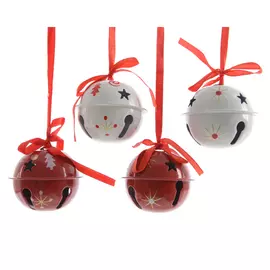 подвеска Бубенчик 6см металл красный/белый в асс-те