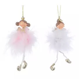 подвеска Фея 14см п/с белый/розовый в асс-те