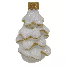 подвеска Ёлка 9см стекло белый прозрачный