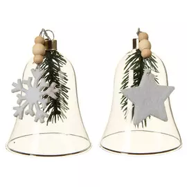 подвеска Колокольчик 10см стекло прозрачный в асс-те