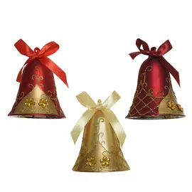 подвеска Колокольчик 9см стекло красный/золотой в асс-те