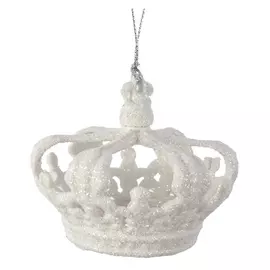 подвеска Корона 8см пластик белая