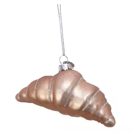 подвеска Круассан 11см стекло жемчужно-розовый