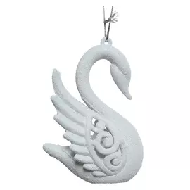 подвеска Лебедь 10см пластик белый
