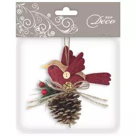 подвеска Лесной воробушек 10см красный