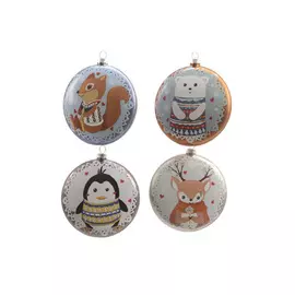 подвеска Медальон Животное 10см стекло в асс-те