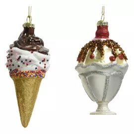 подвеска Мороженое 14см стекло мультиколор в асс-те