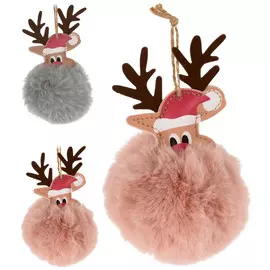 подвеска Олень пушистый 14см полиэстер в асс-те