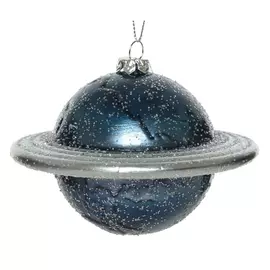 подвеска Планета Сатурн 11см пластик изумрудный