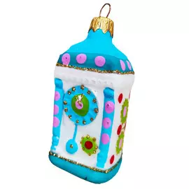 подвеска Расписные узоры Часы-тумба 9см стекло