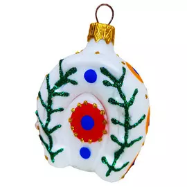 подвеска Расписные узоры Подкова 6см стекло