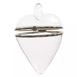 подвеска Сердце для подарка 10см стекло прозрачное