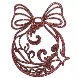 подвеска Шар с бантом 12см пластик красный