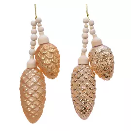 подвеска Шишки 17см стекло золотые в асс-те