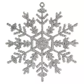 подвеска Снежинка 9,7см пластик/полиэстер серебро