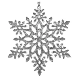 подвеска Снежинка хрустальная 15см пластик прозрачный