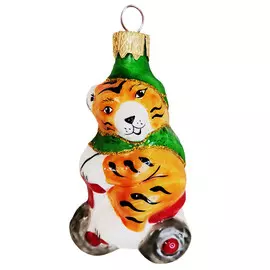 подвеска Тигренок на велосипеде (Символ года) 9см оранжевый