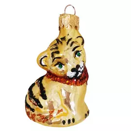 подвеска Тигренок (Символ года) 8см стекло шампань