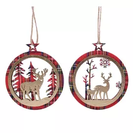 подвеска Зимний пейзаж 9см дерево в асс-те