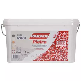 покрытие декоративное PARADE S100 Pietra 7кг кварц, арт.S100опал