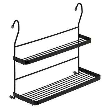 полка 2-х ярусная 340x155x300мм mix черный матовый