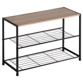 полка для обуви Sheffilton 630х300х430мм черный муар/скандинавский орех ЛДСП/металл