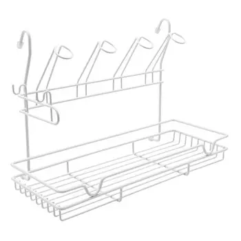 полка для рейлингас крючками для кружек белыйматовый