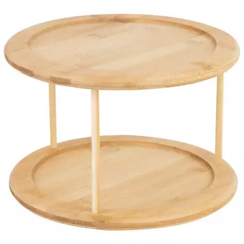 полка для специй MALLONY Bambu 2 яруса 25x17см вращающаяся бамбук бежевый