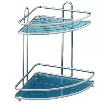 полка для ванной угловая 2-х ярусная VITARTA Verona синий хром