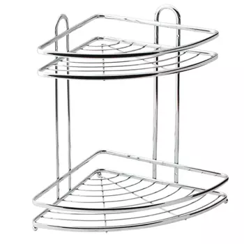 полка для ванной угловая 2-х ярусная OFELIS Clio хром