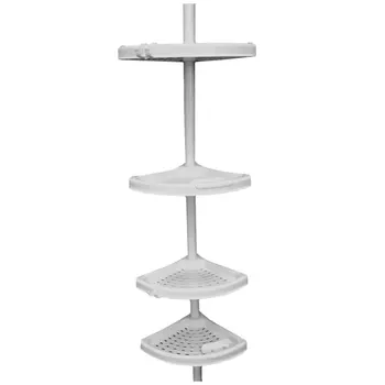 полка для ванны PRIMA NOVA угловая 4-х ярусная телескопич. белая