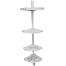 полка для ванны PRIMA NOVA угловая 4-х ярусная телескопич. белая