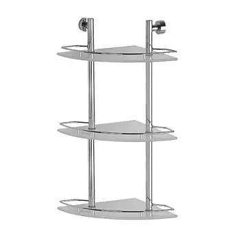 полка FBS Vizovice угловая с ограничителем 28см тройная стекло