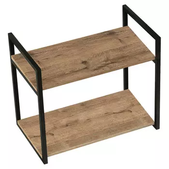 полка модульная Бастет 2 держателя 600х340х500мм Дуб Веллингтон табак/муар черный