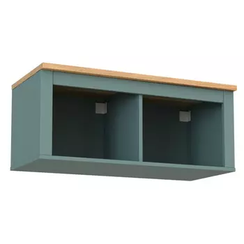 полка навесная САГА 2 секции 904х380х414мм темно-бирюзовая/ясень ЛДСП