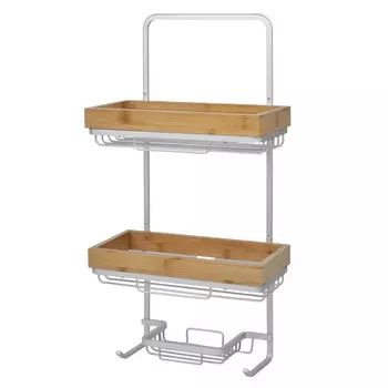 полка прямая 2-ярусная GROMELL Sarok алюминий бамбук