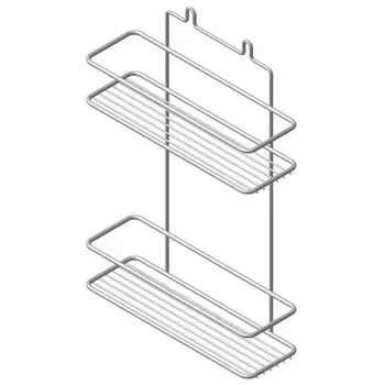 полка прямая 2-ярусная PROFFERO 25*8*36 сталь хром