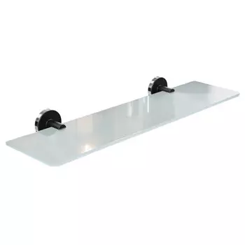 полка прямая FORA Lord черный стекло