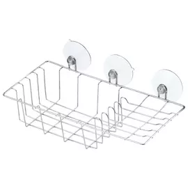 полка с мыльницей РЫЖИЙ КОТ Eline 27х9х14см на присосках хром металл