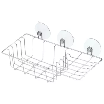 полка с мыльницей РЫЖИЙ КОТ Eline 27х9х14см на присосках хром металл