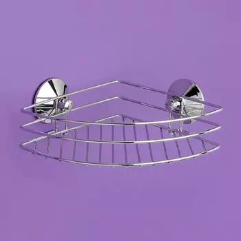 полка угловая 1-ярусная VERRAN Real 21х8х21см вакуумные присоски хром