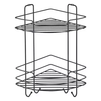 полка угловая 2-х ярусная ЧМЗ Лофт 22,2х22,2х39,8см черная